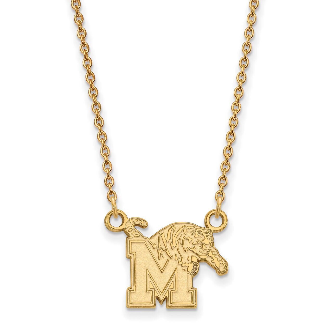 University of Memphis Small Pendant with Chain Necklace 14k Yellow Gold 4Y011UMP-18