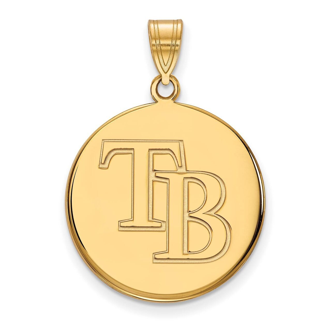 Tampa Bay Rays Large Disc Pendant 14k Yellow Gold 4Y012DEV