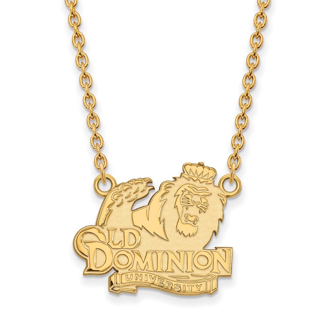 Old Dominion University Large Pendant with Chain Necklace 14k Yellow Gold 4Y012ODU-18, MPN: 4Y012OD…
