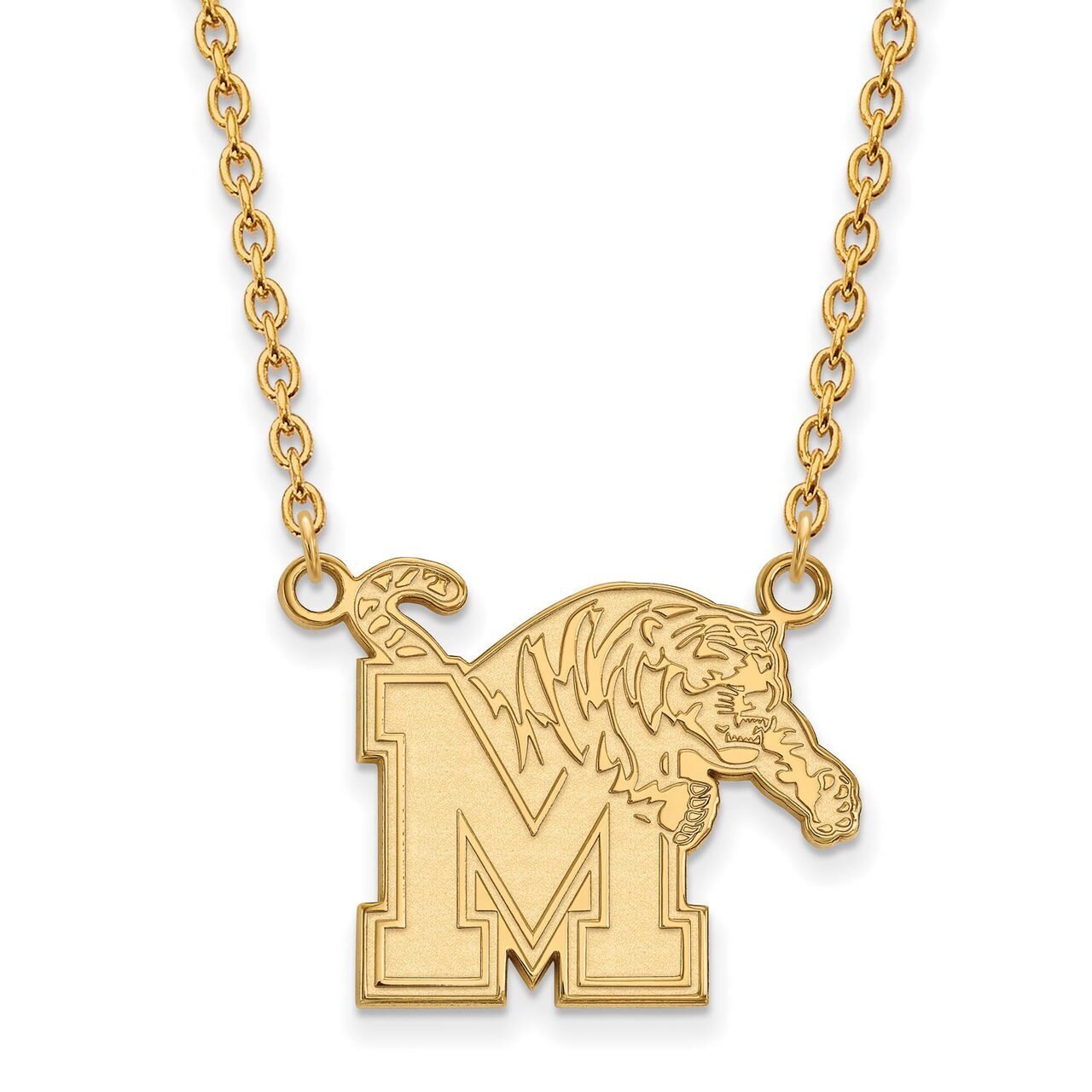 University of Memphis Large Pendant with Chain Necklace 14k Yellow Gold 4Y012UMP-18, MPN: 4Y012UMP-…