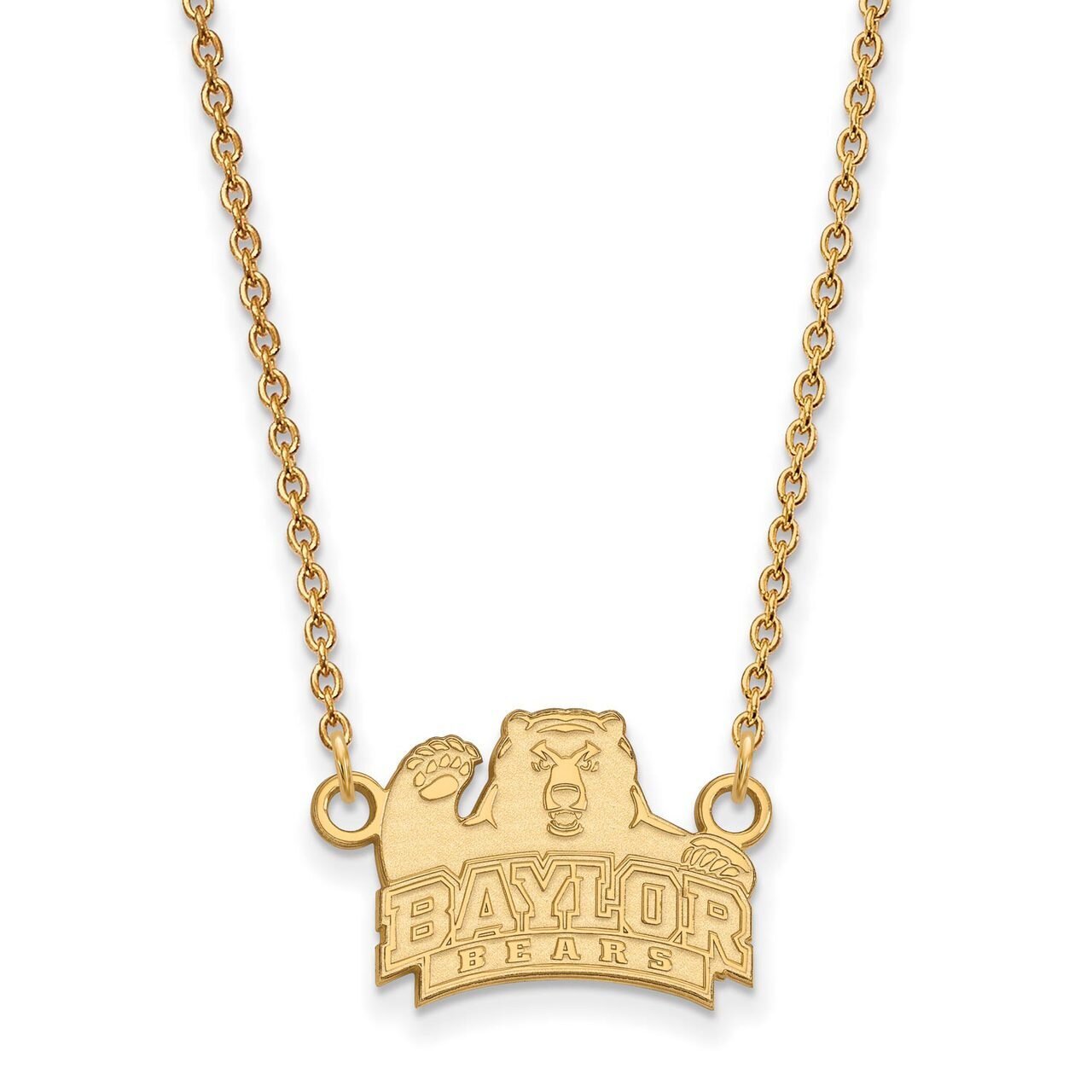 Baylor University Small Pendant with Chain Necklace 14k Yellow Gold 4Y013BU-18, MPN: 4Y013BU-18, 88…
