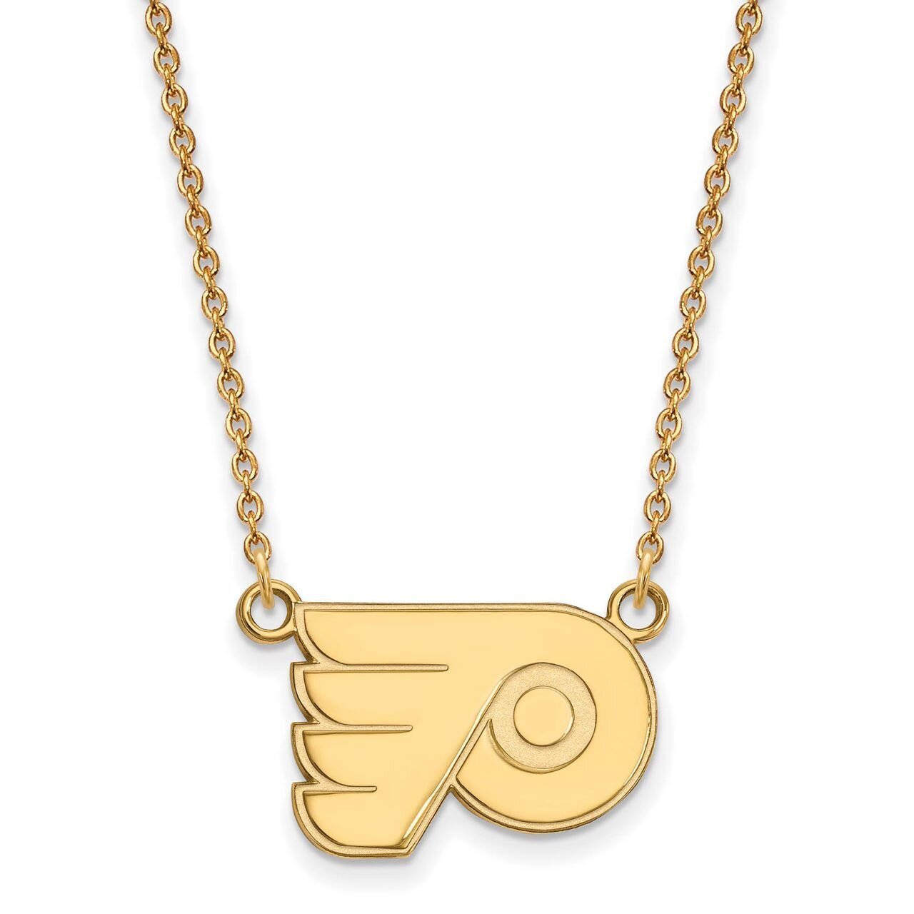 Philadelphia Flyers Small Pendant with Chain Necklace 14k Yellow Gold 4Y013FLY-18