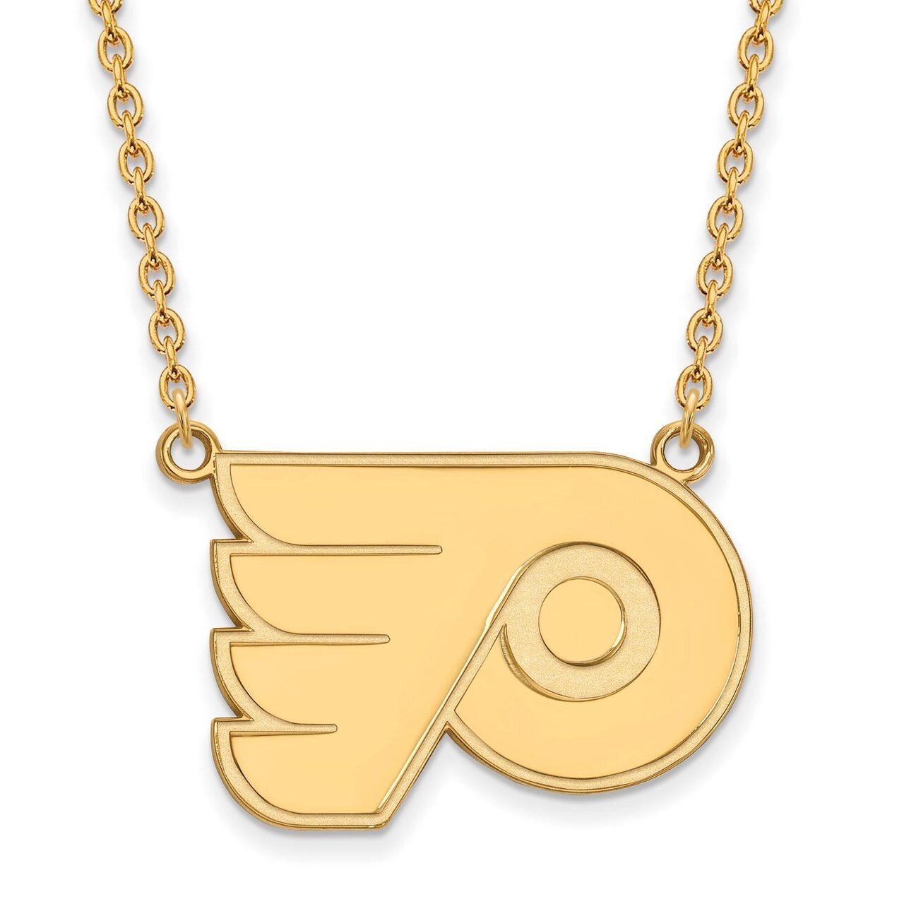 Philadelphia Flyers Large Pendant with Chain Necklace 14k Yellow Gold 4Y014FLY-18