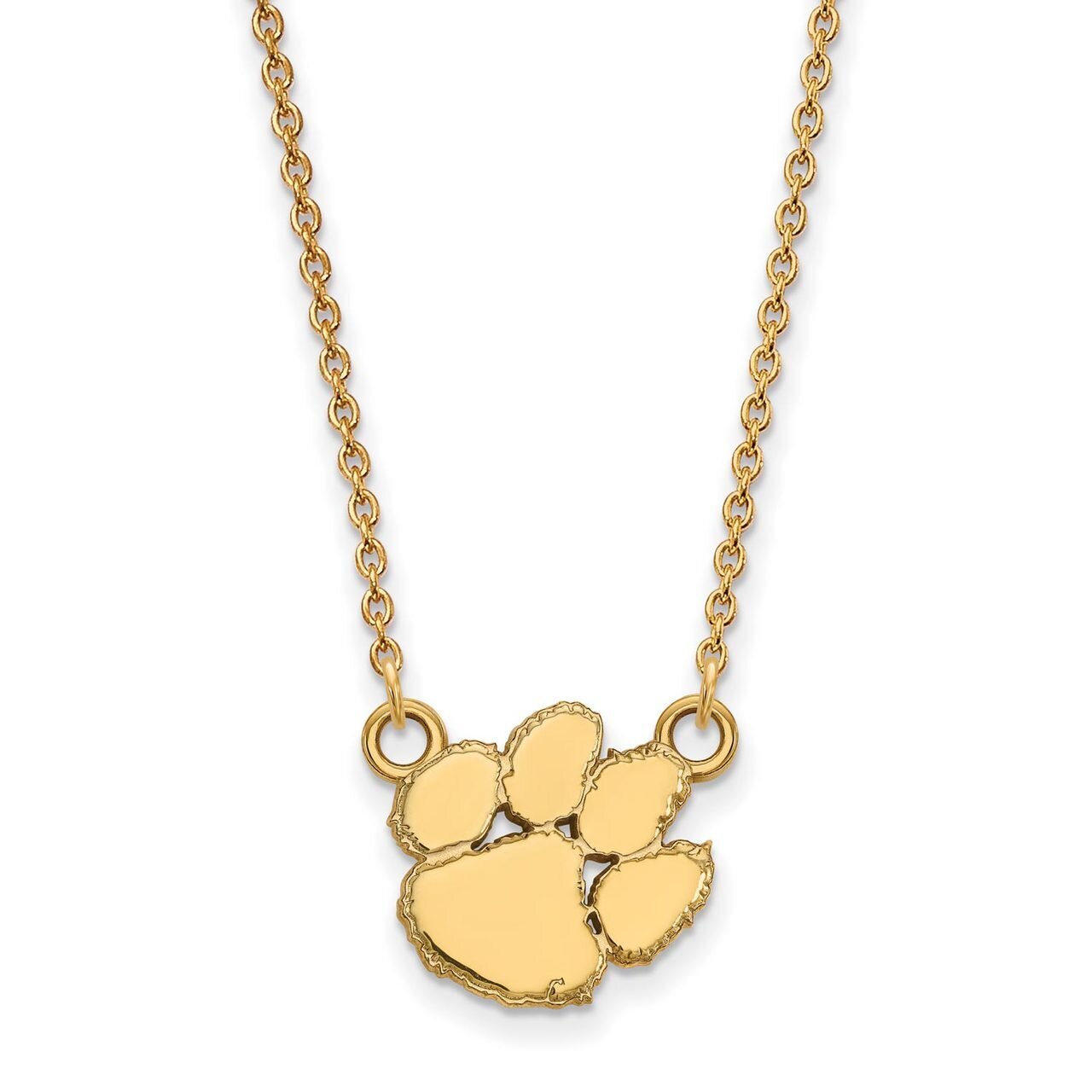 Clemson University Small Pendant with Chain Necklace 14k Yellow Gold 4Y015CU-18, MPN: 4Y015CU-18, 8…