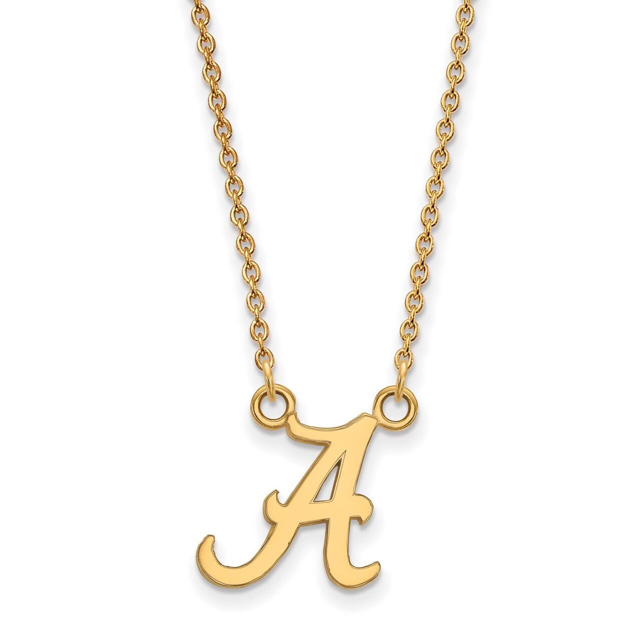 University of Alabama Small Pendant with Chain Necklace 14k Yellow Gold 4Y015UAL-18