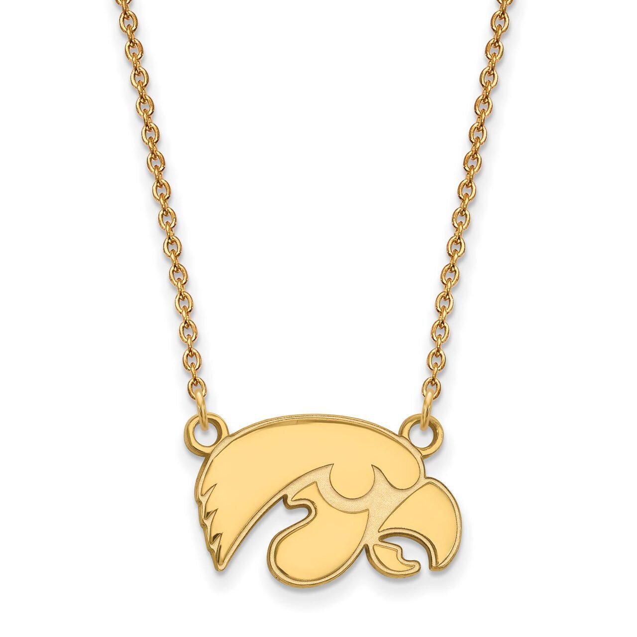 University of Iowa Small Pendant with Chain Necklace 14k Yellow Gold 4Y015UIA-18
