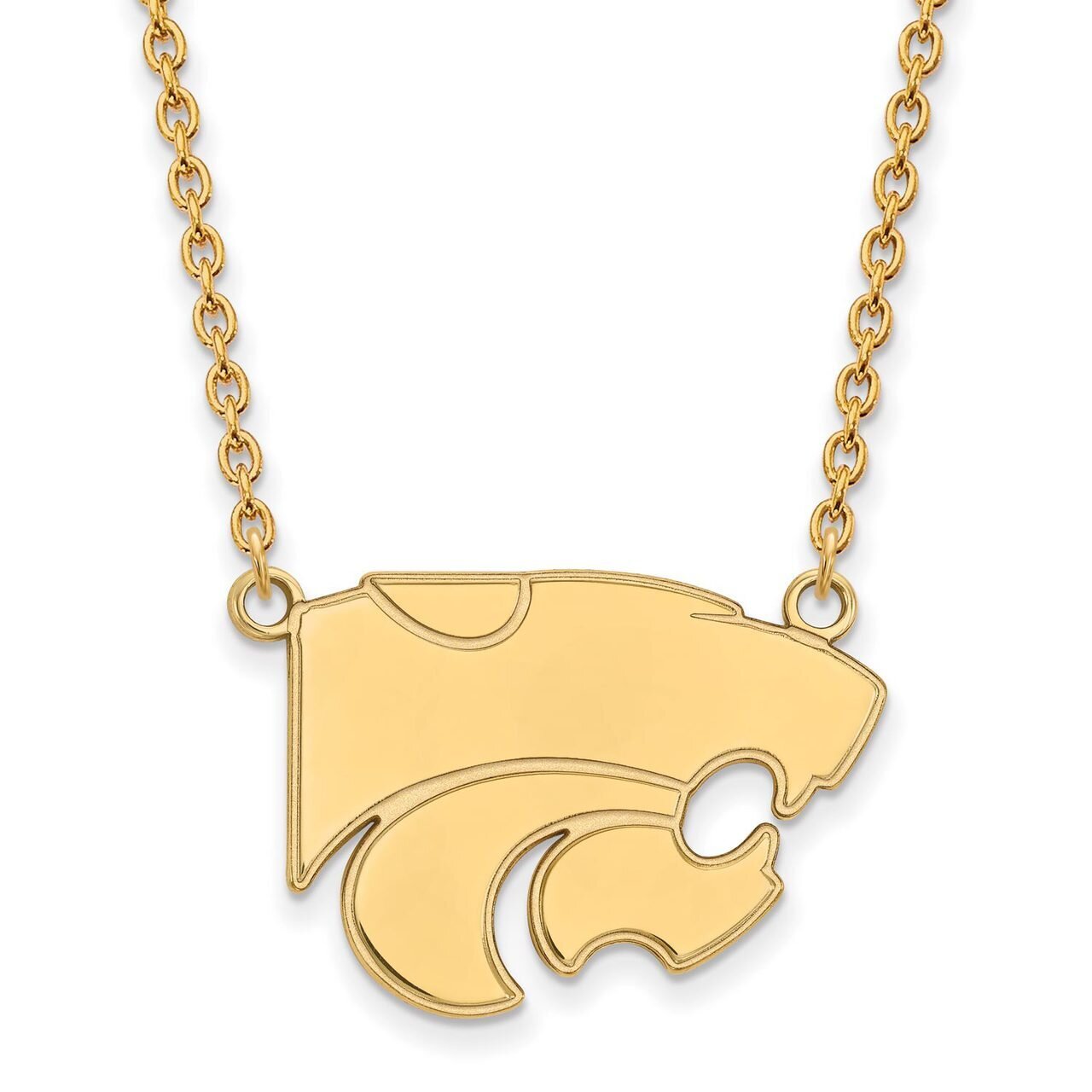 Kansas State University Large Pendant with Chain Necklace 14k Yellow Gold 4Y016KSU-18