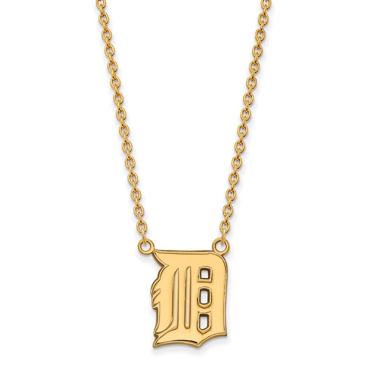 Detroit Tigers Large Pendant with Chain Necklace 14k Yellow Gold 4Y016TIG-18, MPN: 4Y016TIG-18, 886…