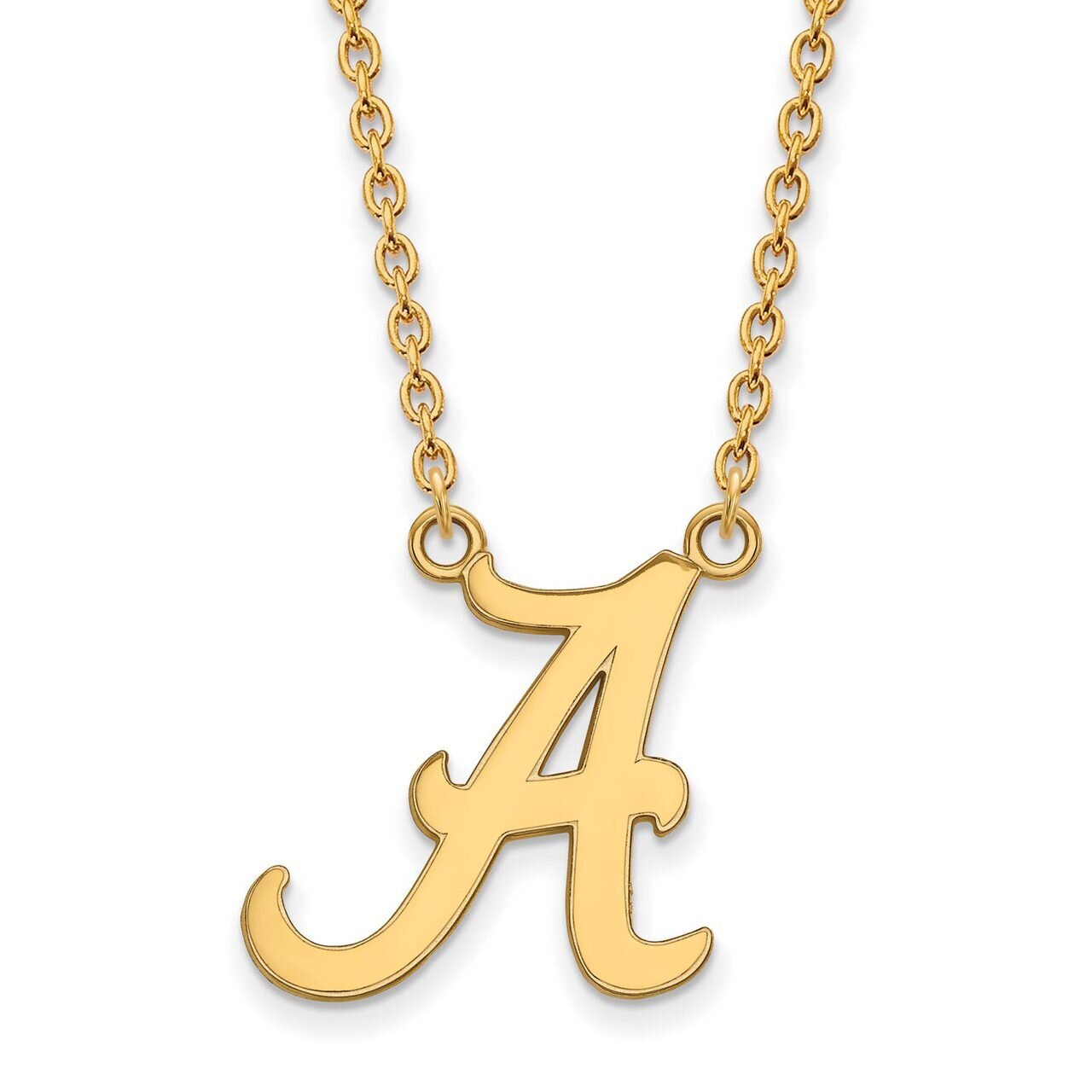 University of Alabama Large Pendant with Chain Necklace 14k Yellow Gold 4Y016UAL-18