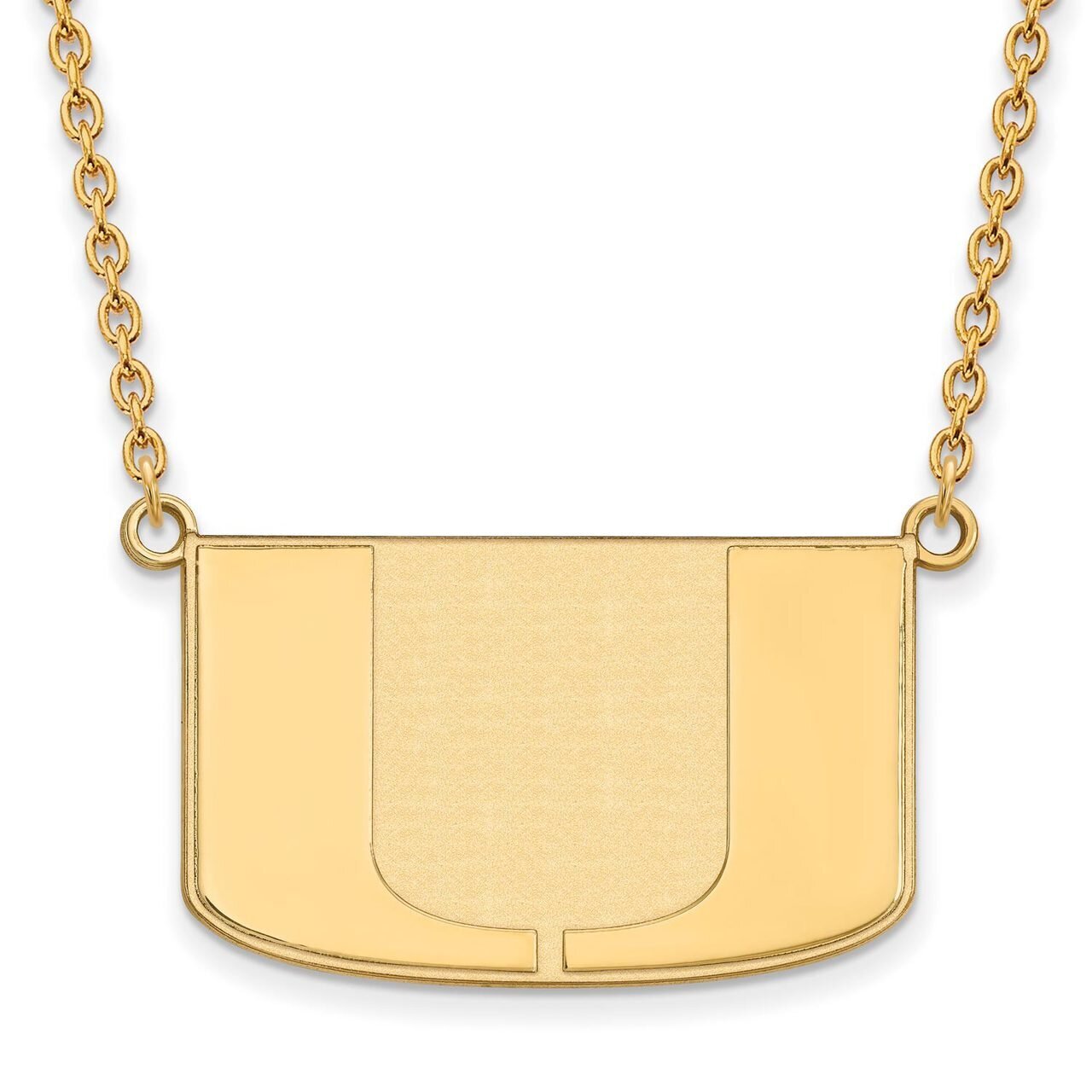 University of Miami Large Pendant with Chain Necklace 14k Yellow Gold 4Y016UMF-18
