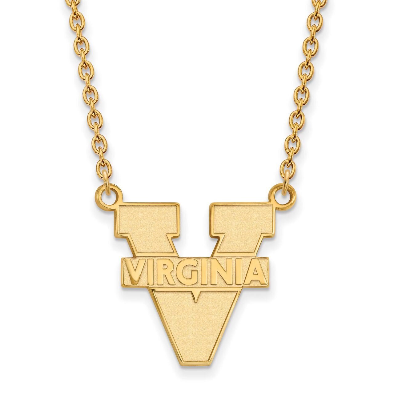 University of Virginia Large Pendant with Chain Necklace 14k Yellow Gold 4Y016UVA-18