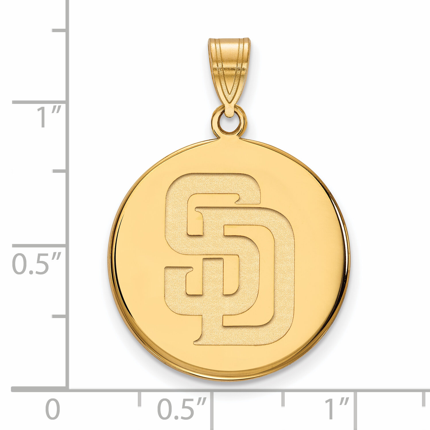 San Diego Padres Large Disc Pendant 14k Yellow Gold 4Y017PAD