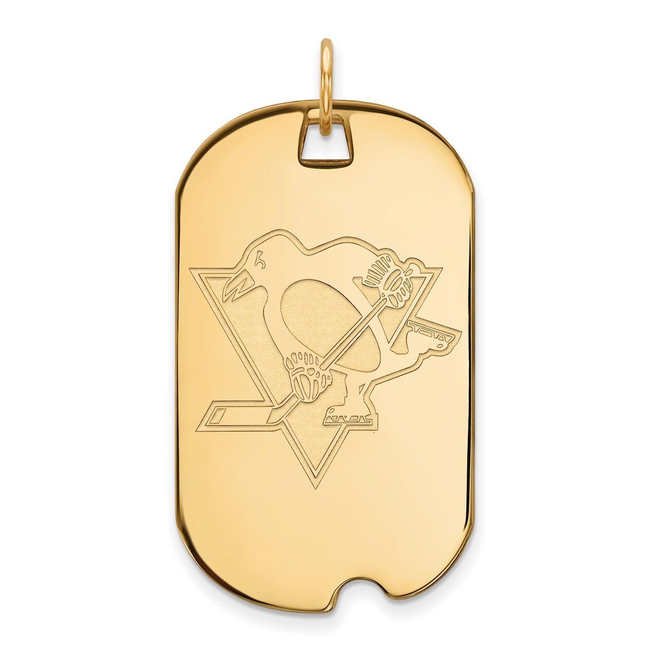 Pittsburh Penguins Large Dog Tag 14k Yellow Gold 4Y025PEN