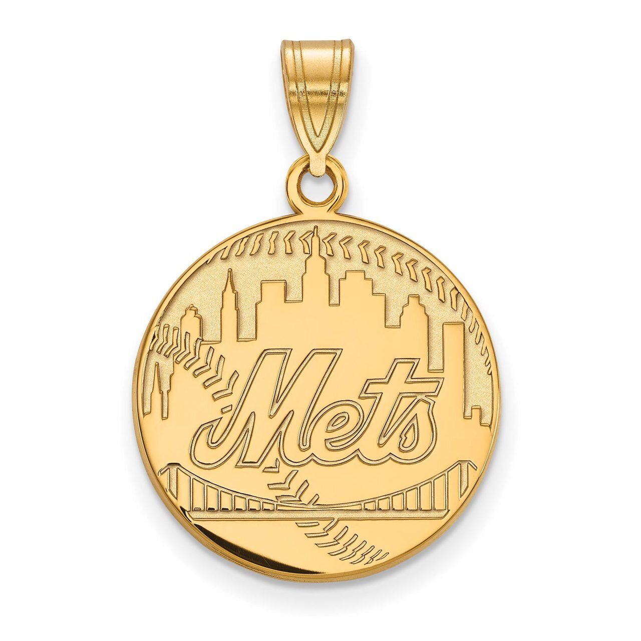 New York Mets Large Pendant 14k Yellow Gold 4Y026MET