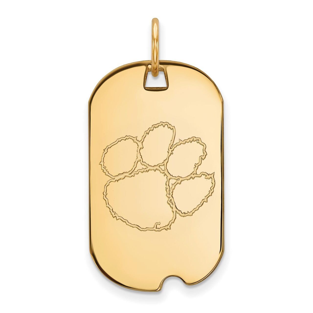 Clemson University Small Dog Tag 14k Yellow Gold 4Y027CU