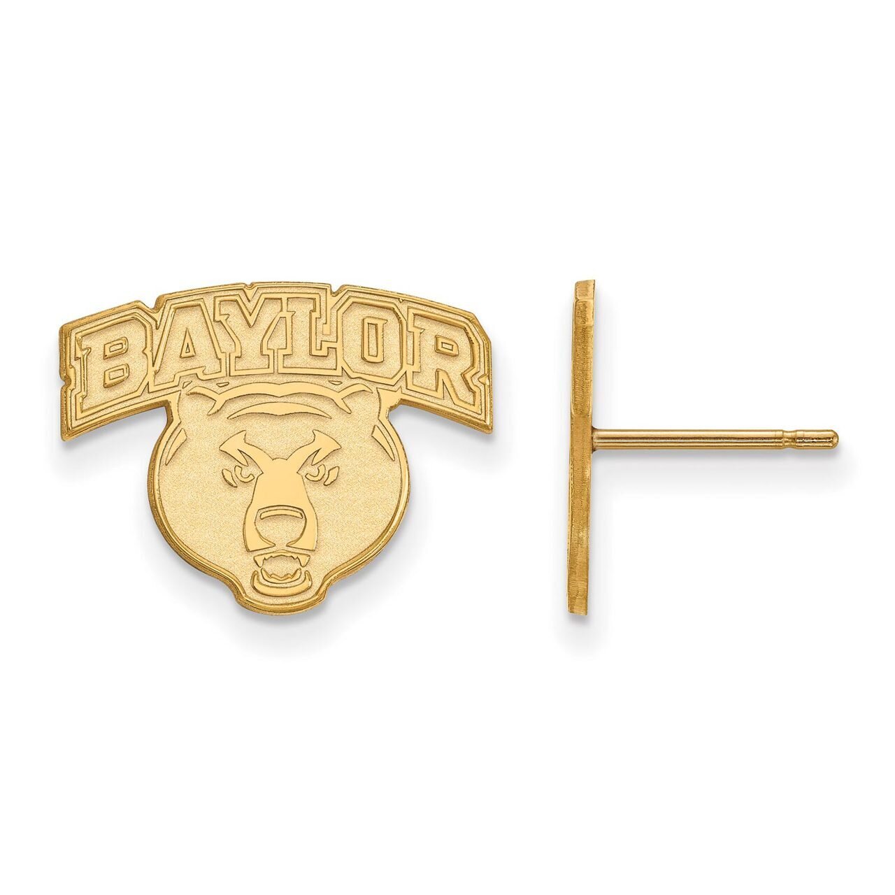 Baylor University Small Post Earring 14k Yellow Gold 4Y029BU