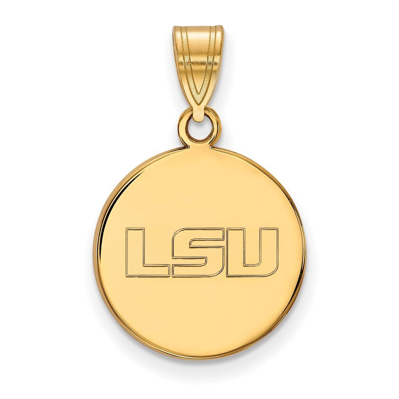 Louisiana State University Medium Disc Pendant 14k Yellow Gold 4Y033LSU, MPN: 4Y033LSU, 886774879451