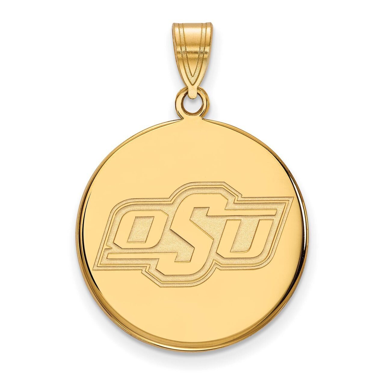 Oklahoma State University Large Disc Pendant 14k Yellow Gold 4Y040OKS, MPN: 4Y040OKS, 886774880778