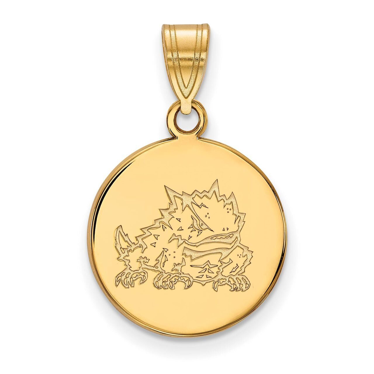 Texas Christian University Medium Disc Pendant 14k Yellow Gold 4Y040TCU, MPN: 4Y040TCU, 886774880839