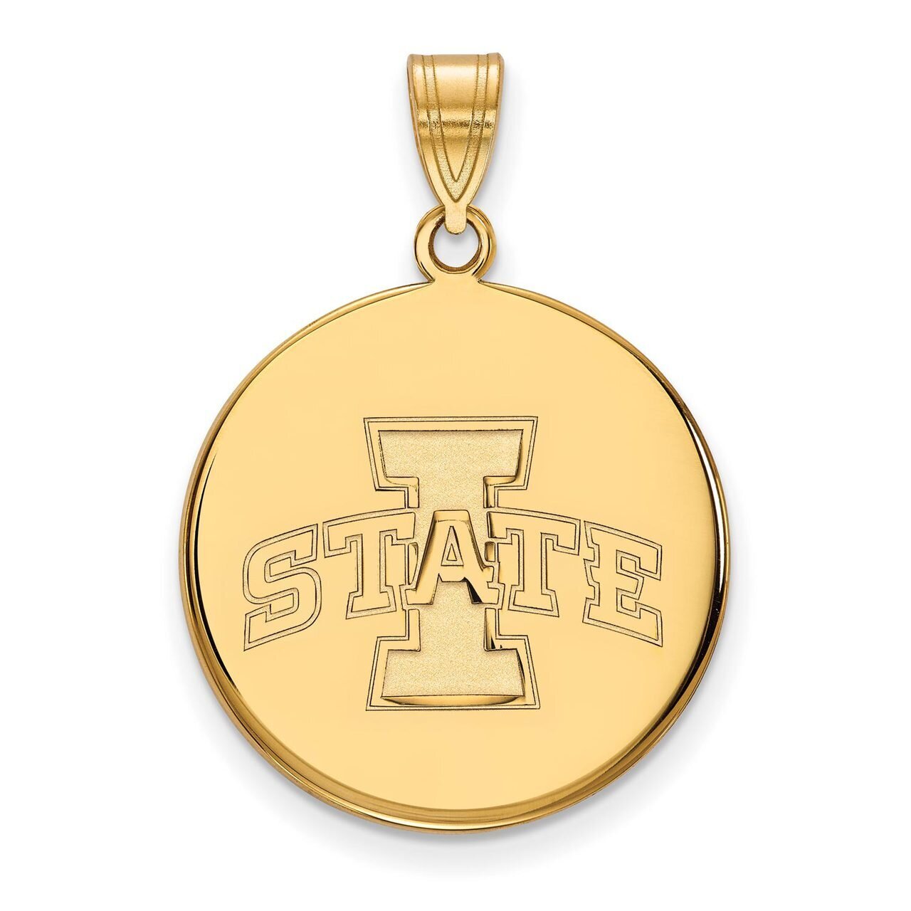 Iowa State University Large Disc Pendant 14k Yellow Gold 4Y041IAS, MPN: 4Y041IAS, 886774881034