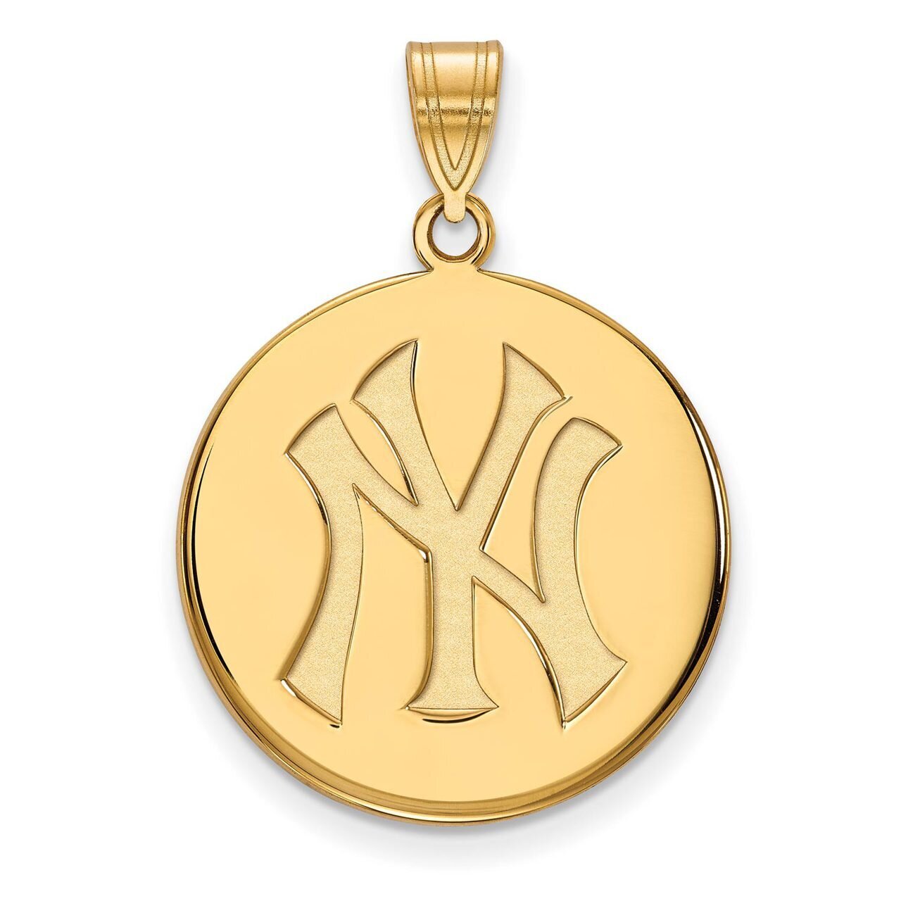 New York Yankees Large Disc Pendant 14k Yellow Gold 4Y041YAN
