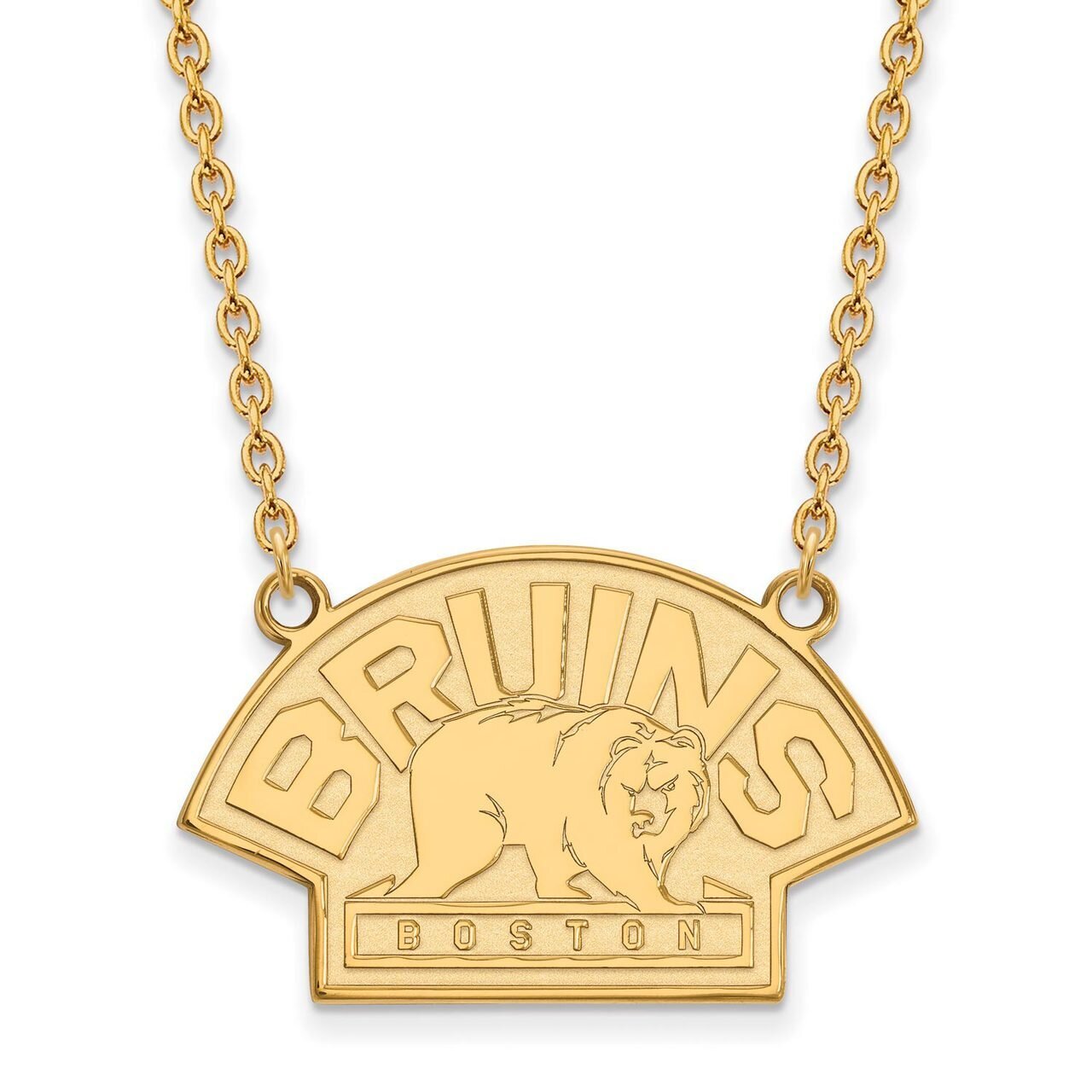 Boston Bruins Large Pendant with Chain Necklace 14k Yellow Gold 4Y042BRI-18, MPN: 4Y042BRI-18, 8867…