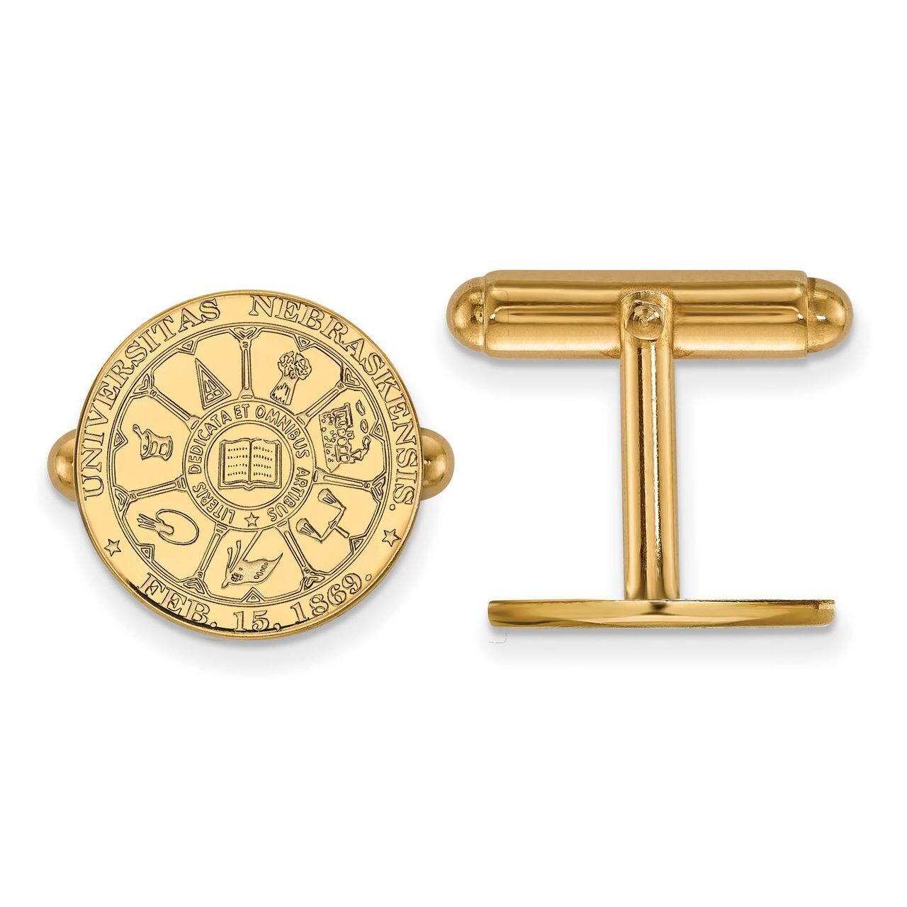 University of Nebraska Crest Cufflinks 14k Yellow Gold 4Y046UNE, MPN: 4Y046UNE, 886774883014