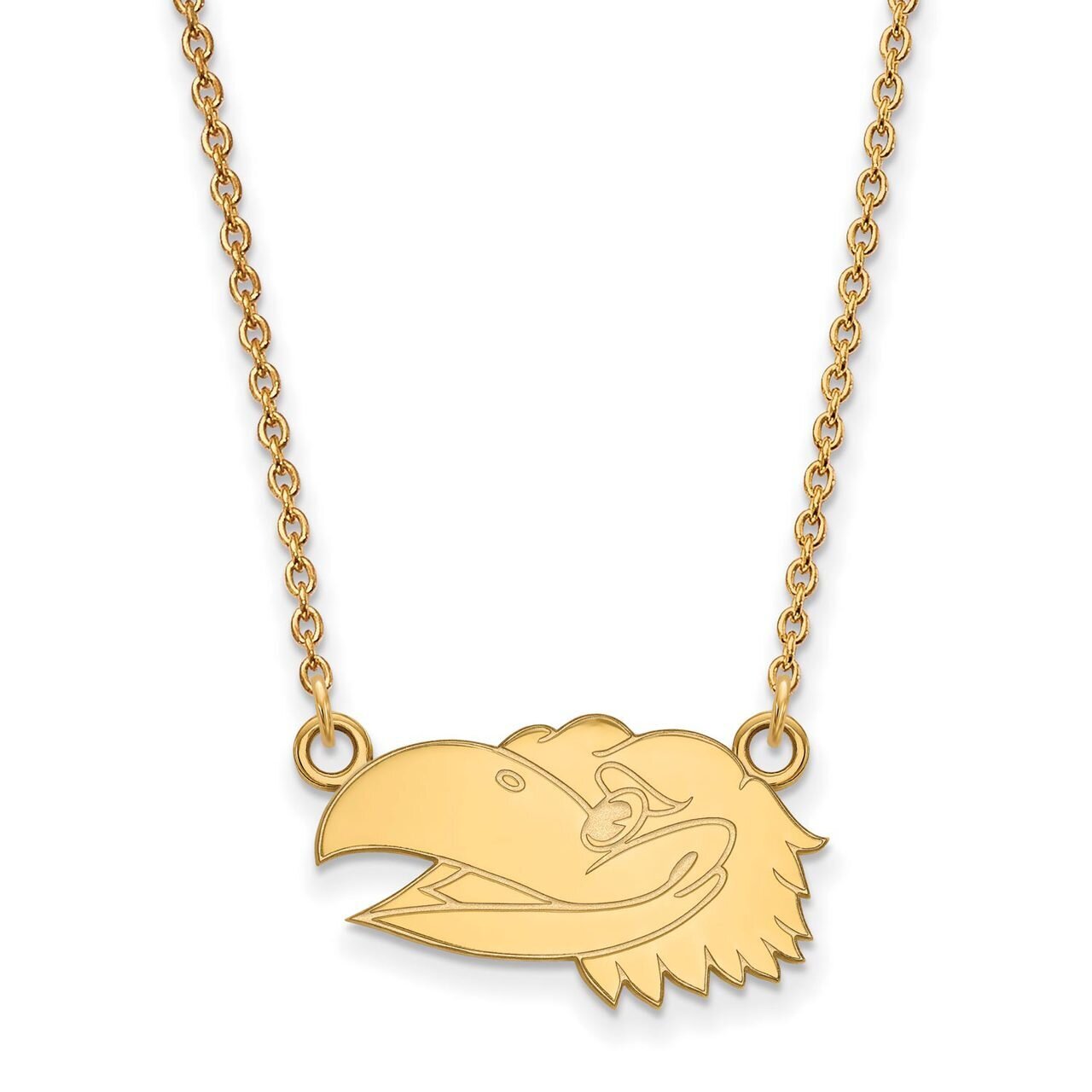 University of Kansas Small Pendant with Chain Necklace 14k Yellow Gold 4Y047UKS-18, MPN: 4Y047UKS-1…