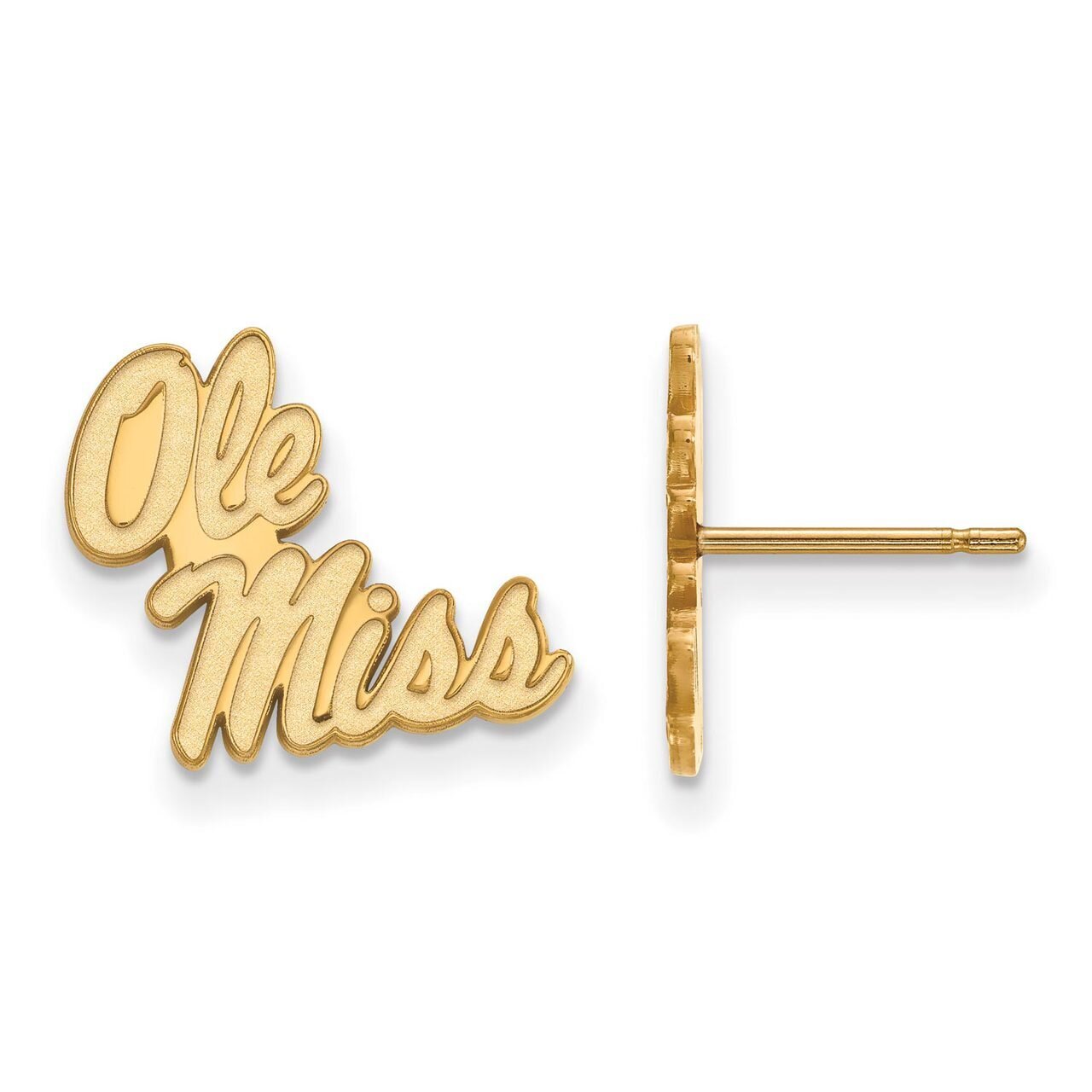University of Mississippi Small Post Earring 14k Yellow Gold 4Y050UMS