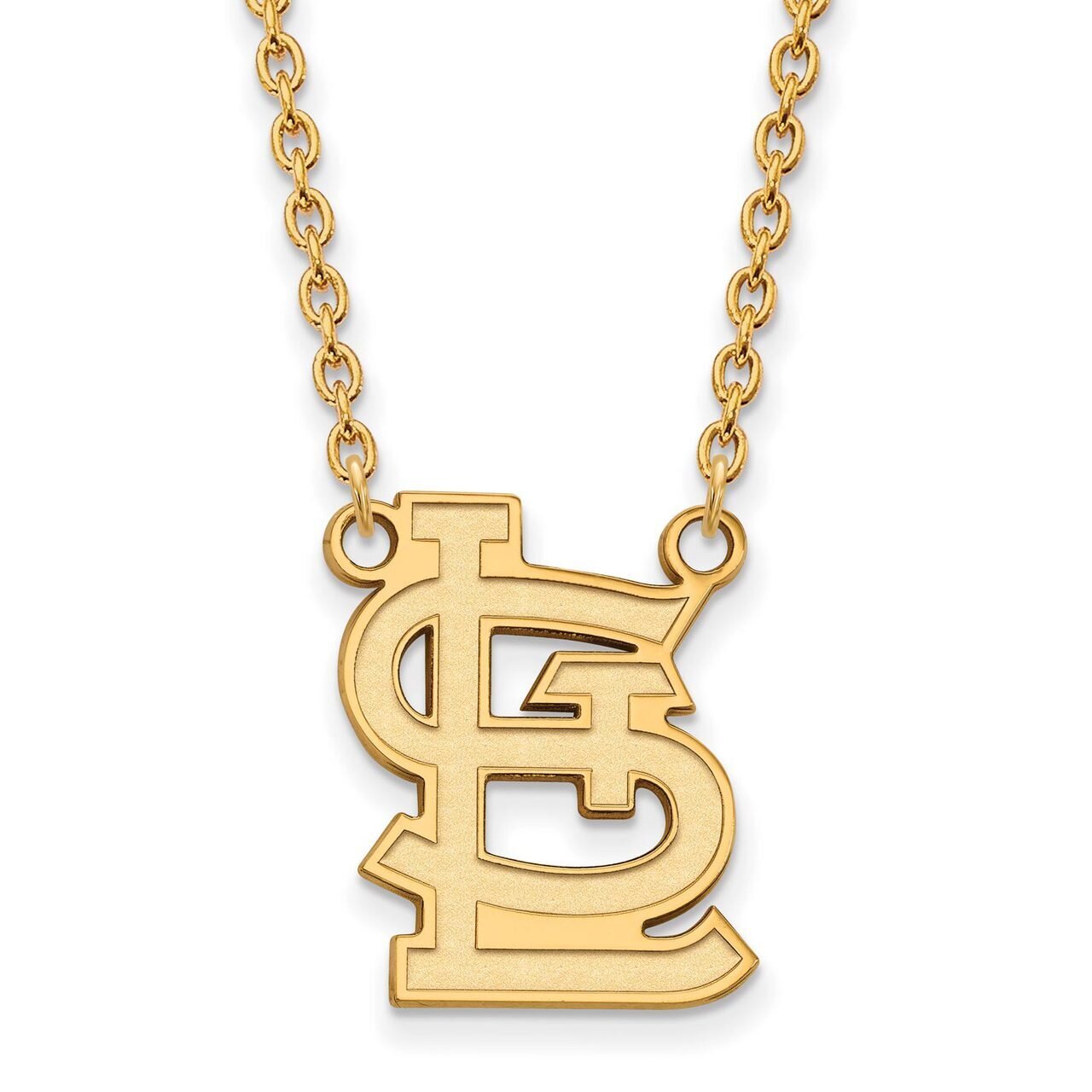 Saint Louis Cardinals Large Pendant with Chain Necklace 14k Yellow Gold 4Y053CRD-18
