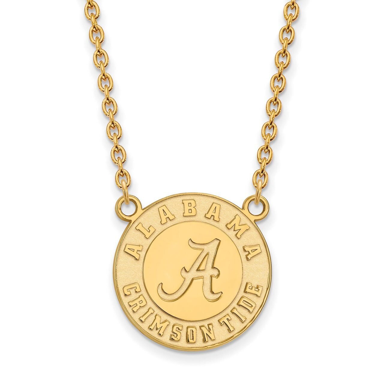 University of Alabama Large Pendant with Chain Necklace 14k Yellow Gold 4Y055UAL-18