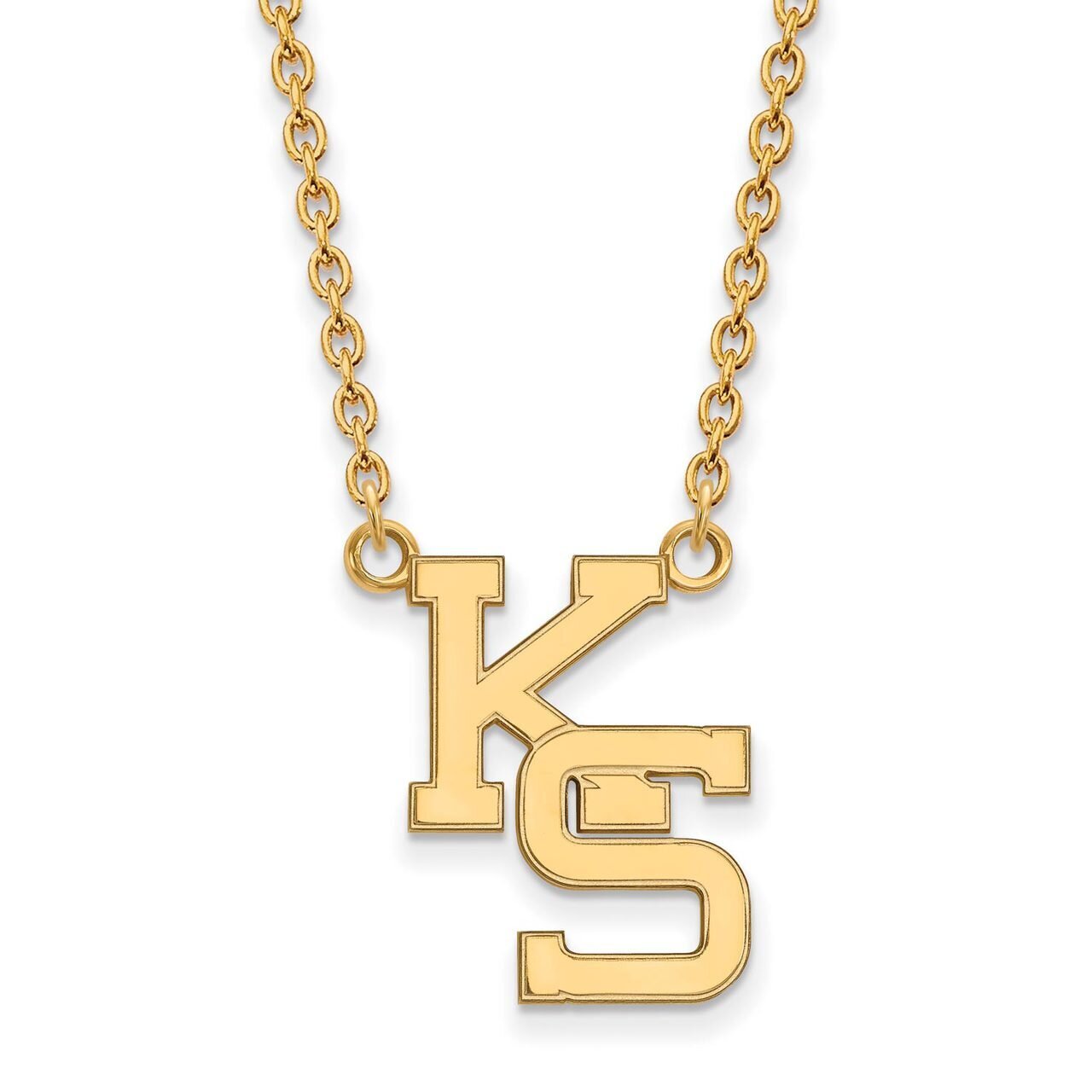 Kansas State University Large Pendant with Chain Necklace 14k Yellow Gold 4Y057KSU-18