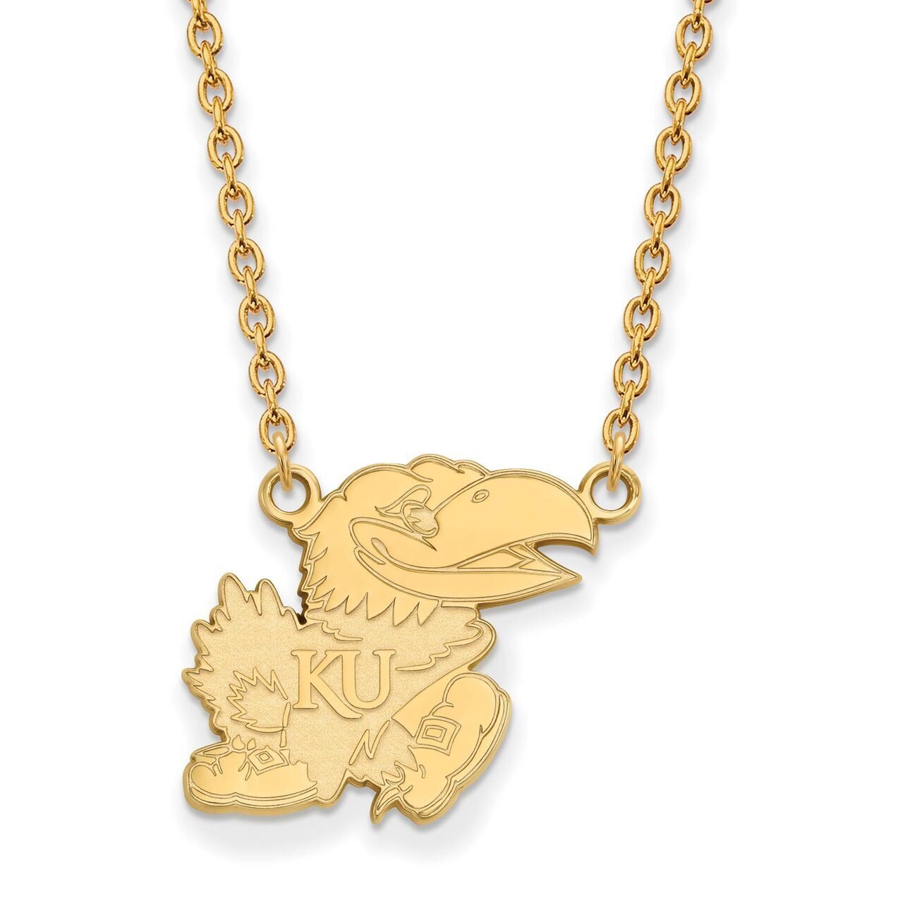 University of Kansas Large Pendant with Chain Necklace 14k Yellow Gold 4Y058UKS-18, MPN: 4Y058UKS-1…