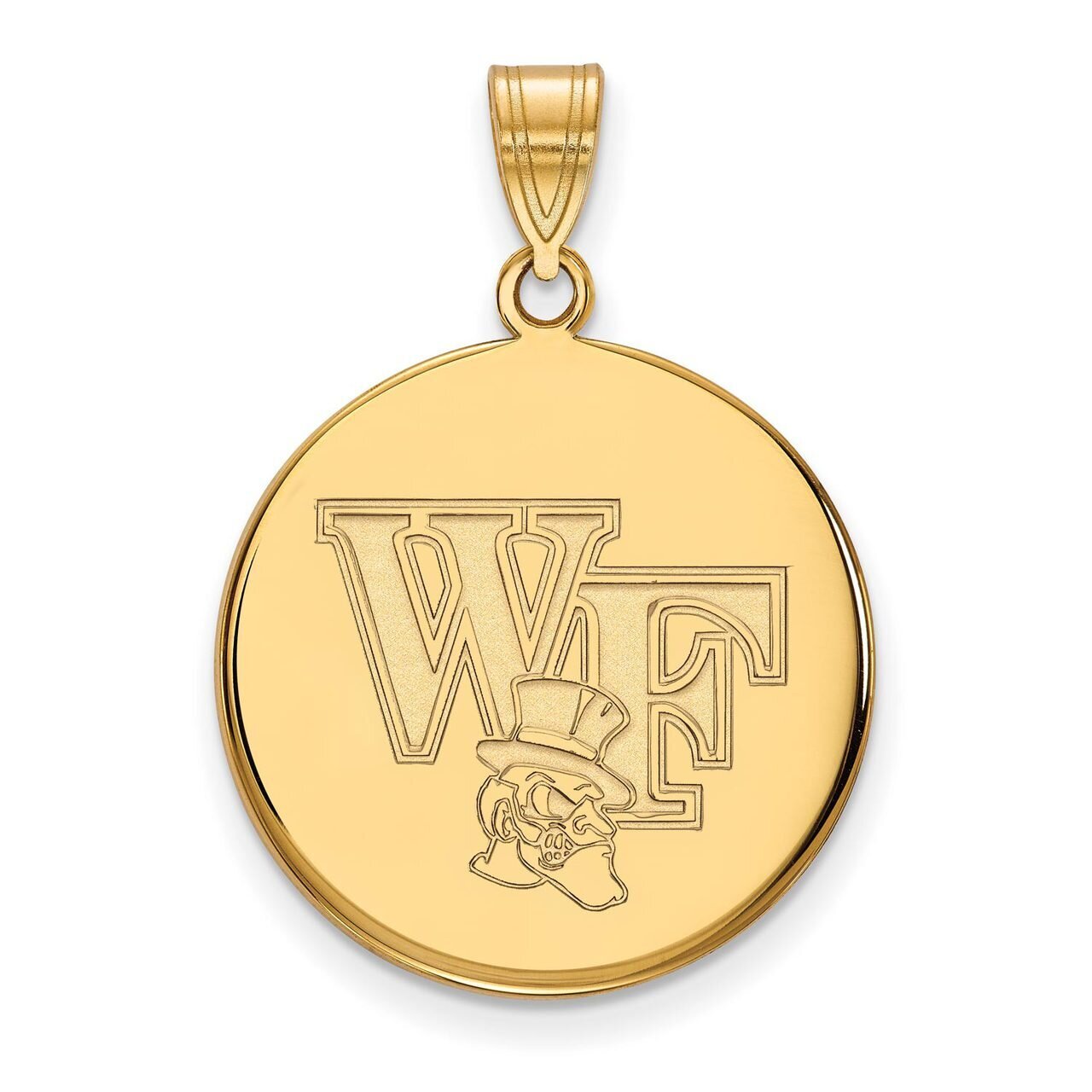 Wake Forest University Large Disc Pendant 14k Yellow Gold 4Y068WFU, MPN: 4Y068WFU, 886774887340