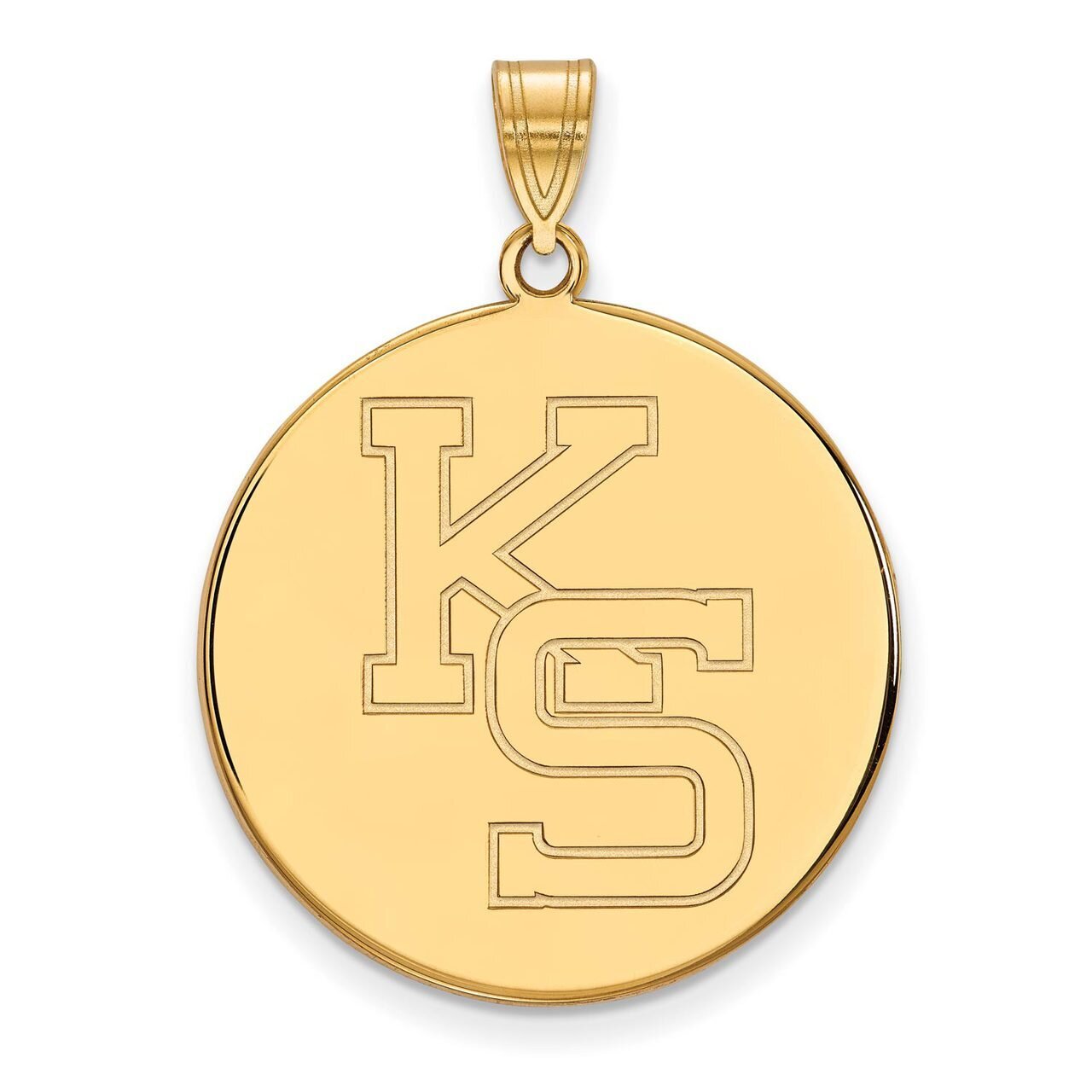 Kansas State University x-Large Disc Pendant 14k Yellow Gold 4Y069KSU