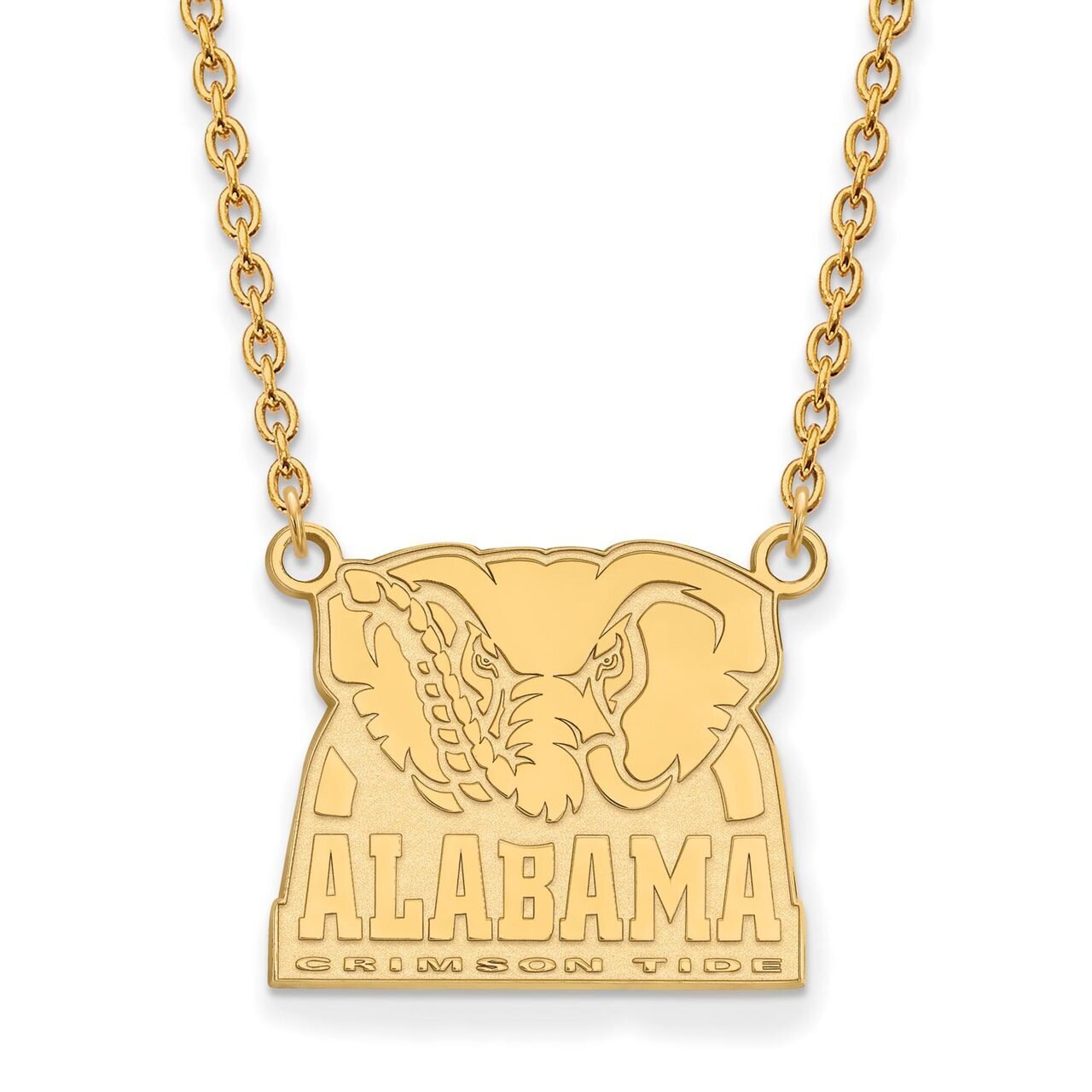 University of Alabama Large Pendant with Chain Necklace 14k Yellow Gold 4Y069UAL-18