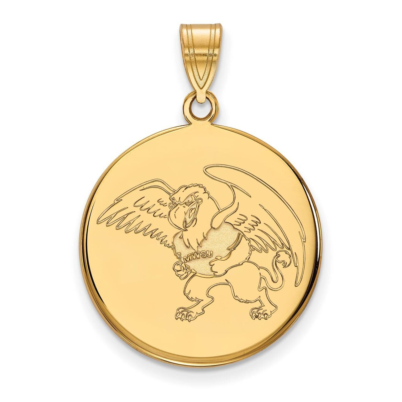 Missouri Western State University Large Disc Pendant Gold-plated Silver GP001MWC