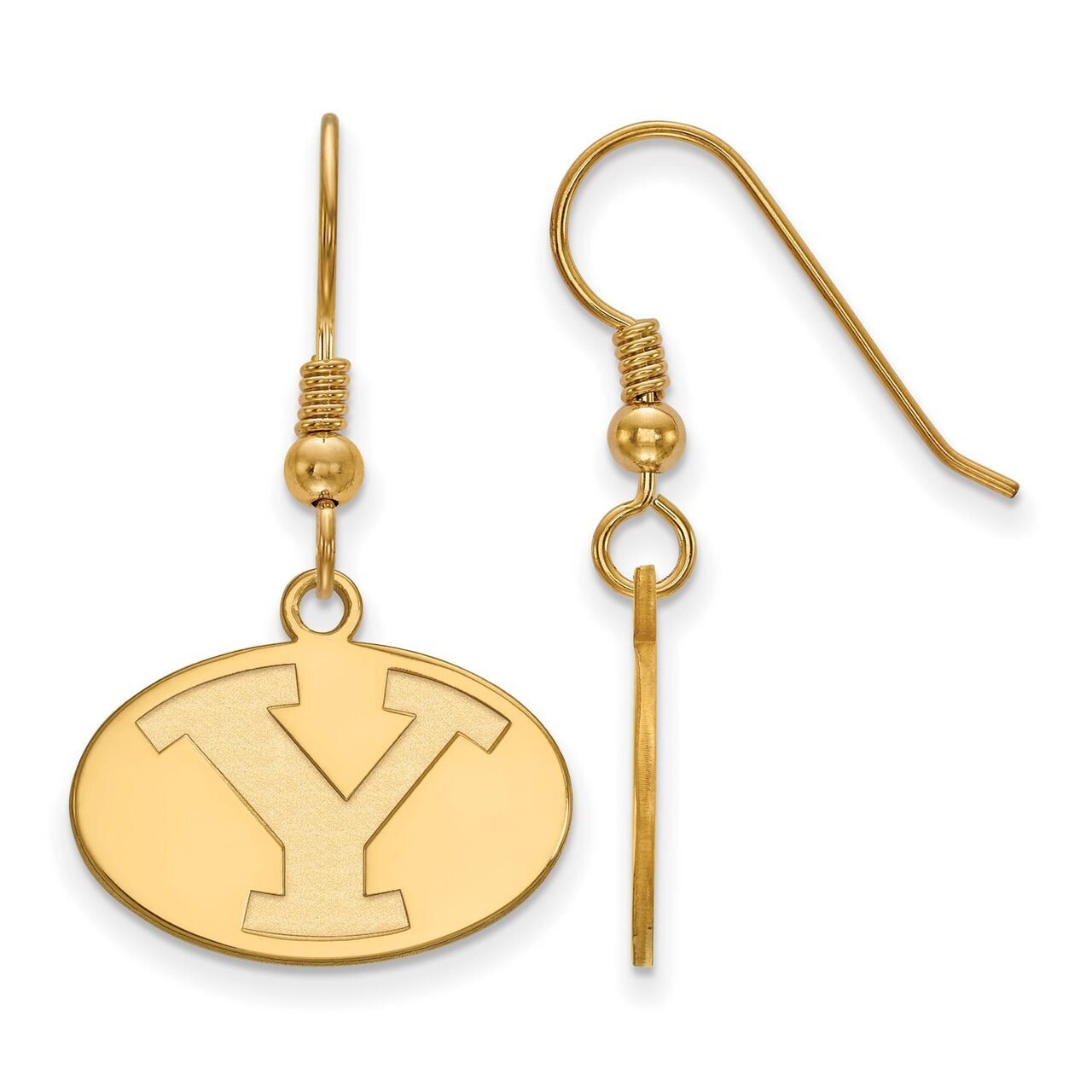 Brigham Young University Small Dangle Earring Wire Gold-plated Silver GP003BYU