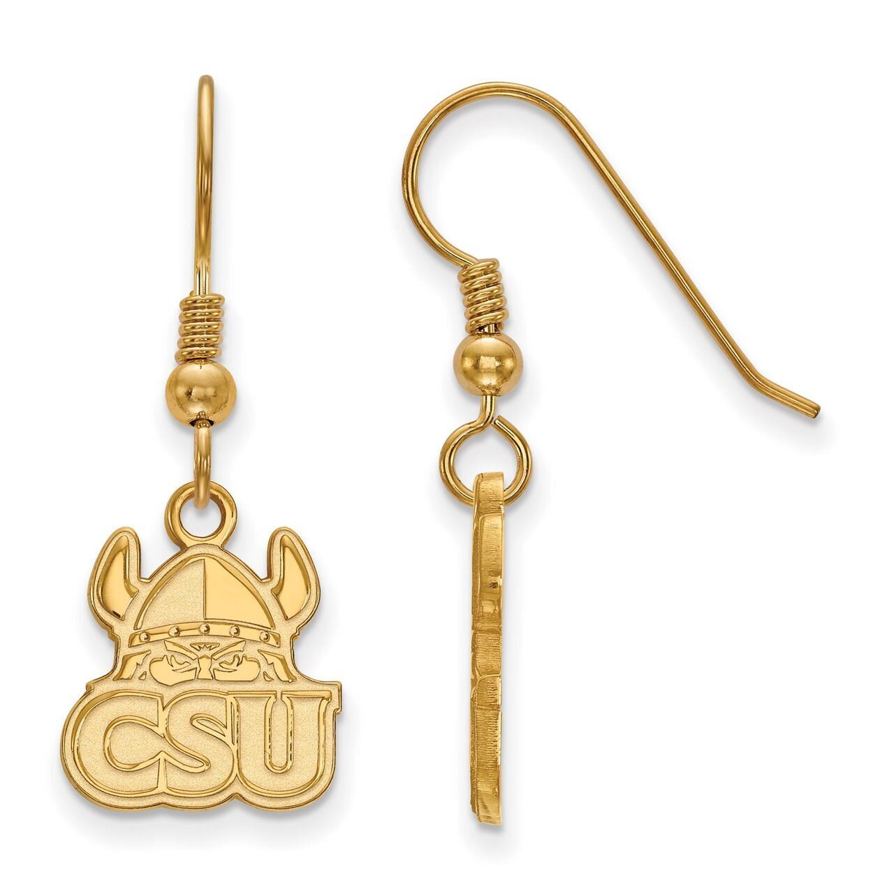 Cleveland State University Small Dangle Earring Wire Gold-plated Silver GP003CLS