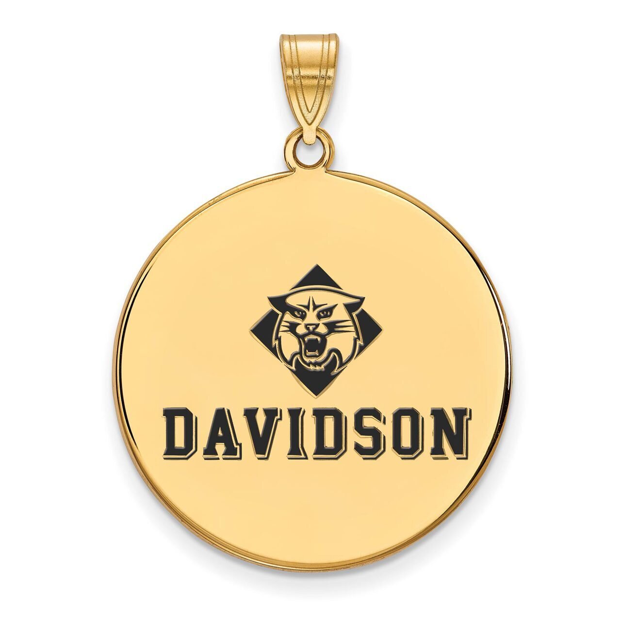 Davidson College XLarge Enamel Disc Pendant Gold-plated Silver GP003DAV