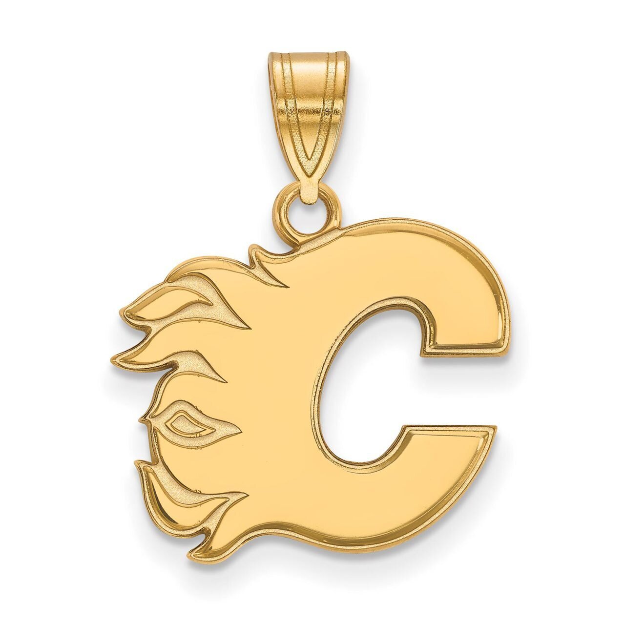 Calgary Flames Medium Pendant Gold-plated Silver GP003FLA
