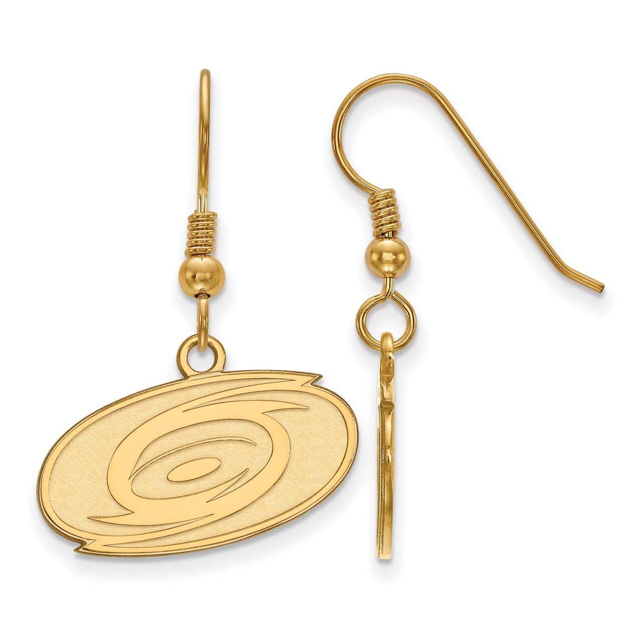 Carolina Hurricanes Small Dangle Earring Wire Gold-plated Silver GP003HUR
