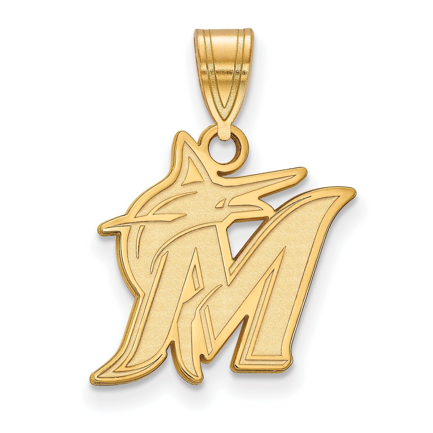 Miami Marlins Medium Pendant Gold-plated Silver GP003MIN, MPN: GP003MIN, 886774895758