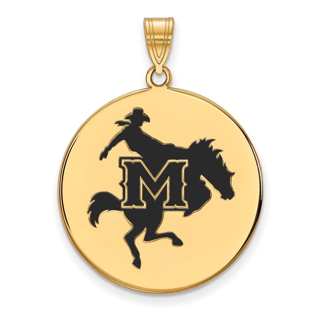 McNeese State University XLarge Enamel Disc Pendant Gold-plated Silver GP003MNS