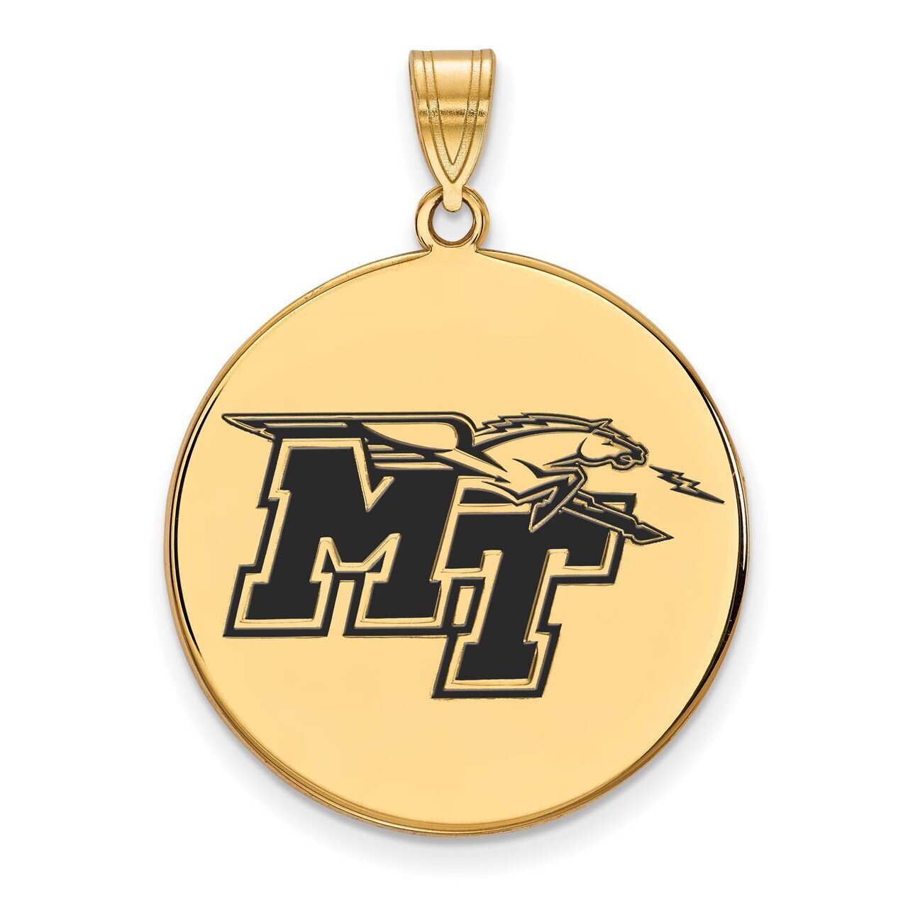 Middle Tennessee State University XLarge Enamel Disc Pendant Gold-plated Silver GP003MTS
