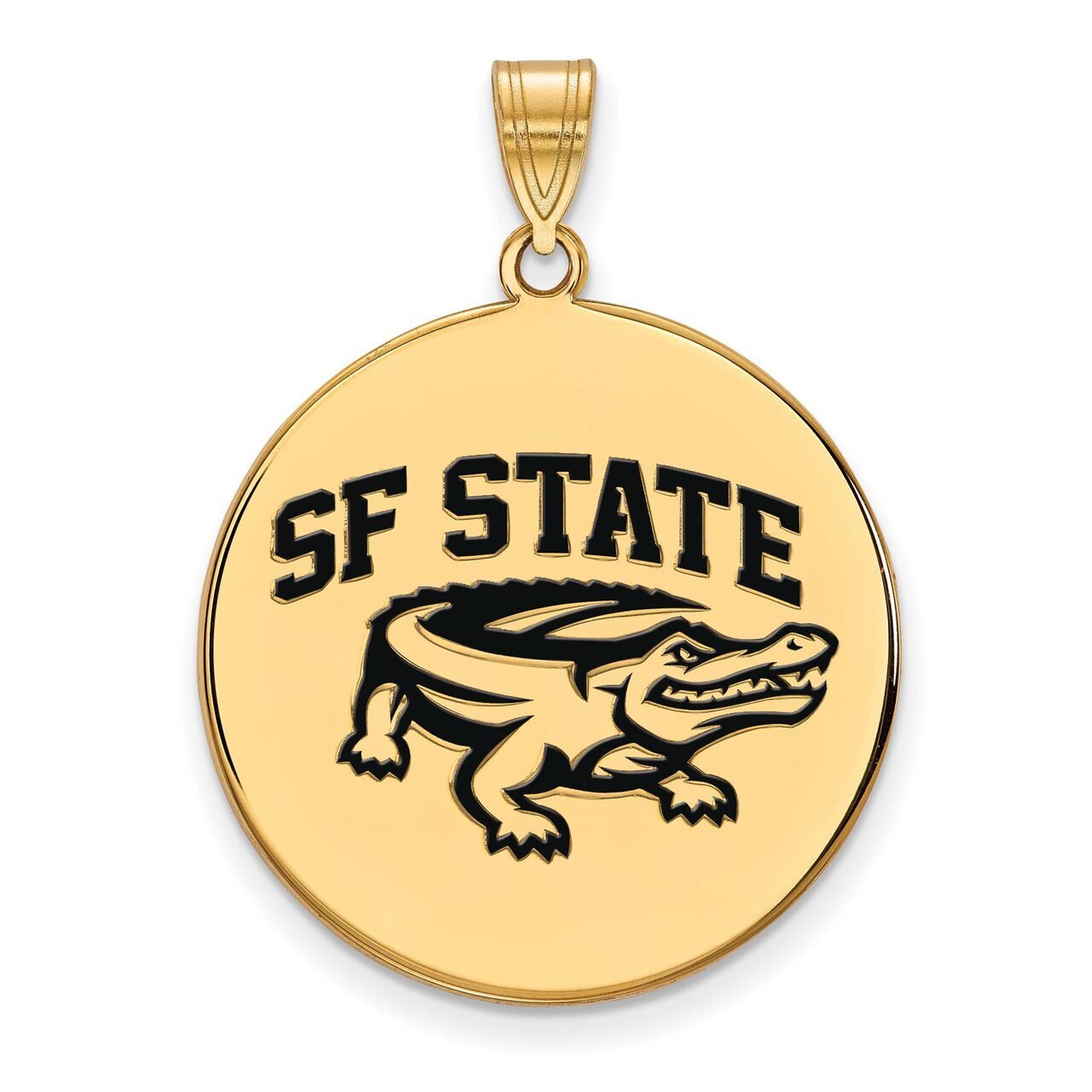 San Francisco State University XLarge Enamel Disc Pendant Gold-plated Silver GP003SFU, MPN: GP003SF…