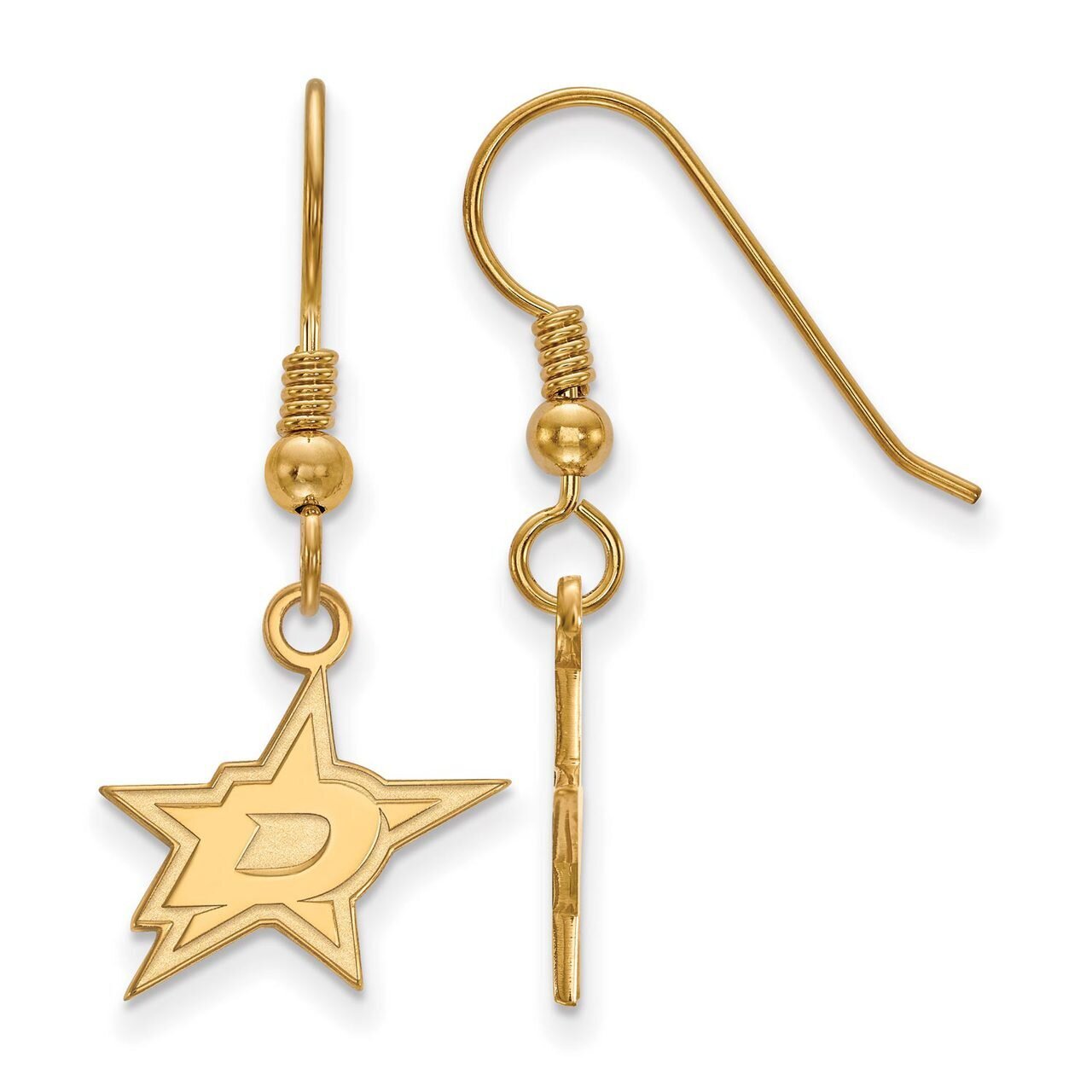 Dallas Stars Small Dangle Earring Wire Gold-plated Silver GP003STA
