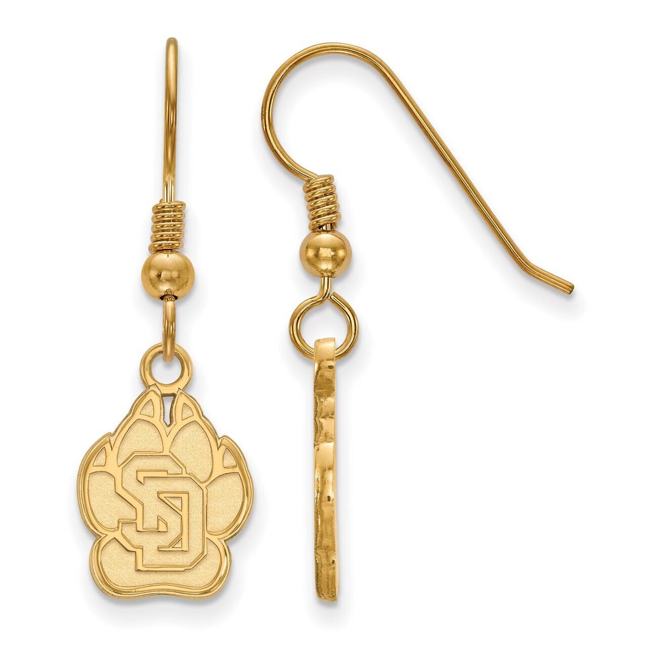 University of South Dakota Small Dangle Earring Wire Gold-plated Silver GP003USD, MPN: GP003USD, 88…