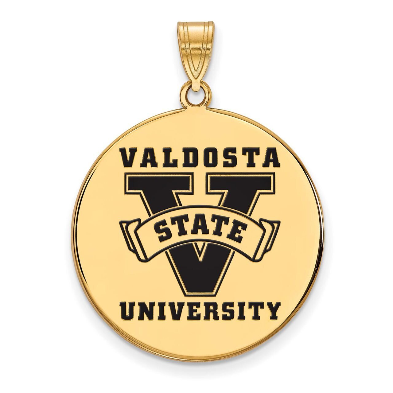 Valdosta State University XLarge Enamel Disc Pendant Gold-plated Silver GP003VSU