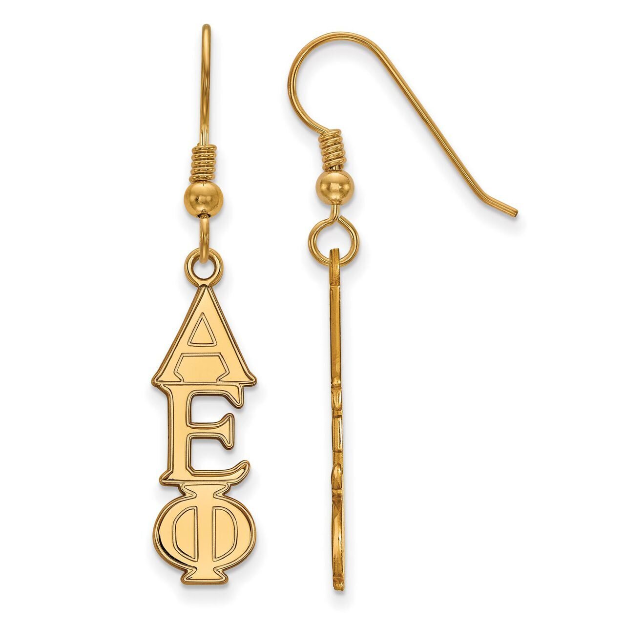 Alpha Epsilon Phi Dangle Medium Earrings Gold-plated Silver GP004AEP, MPN: GP004AEP, 191101097935